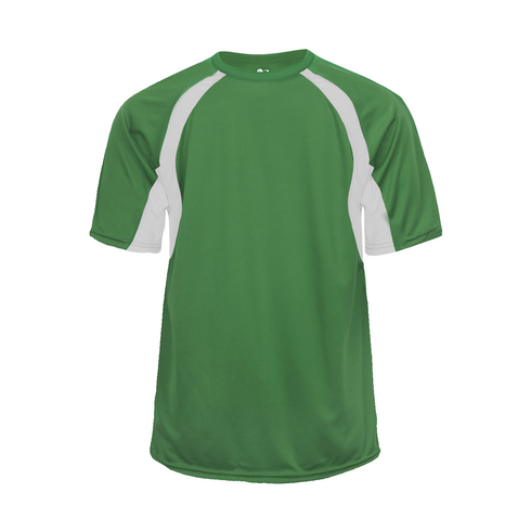 Badger Sport Hook Tee (414400-027704), Color 'Kelly/White'